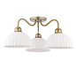 Laura Ashley Durford 3 Light Semi-Flush Ceiling Light – Matt Antique Brass and White Ceramic