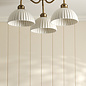 Laura Ashley Durford 3 Light Semi-Flush Ceiling Light – Matt Antique Brass and White Ceramic