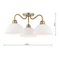 Laura Ashley Durford 3 Light Semi-Flush Ceiling Light – Matt Antique Brass and White Ceramic