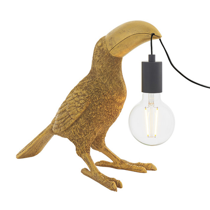 Lauren - Vintage Gold Toucan Table Light