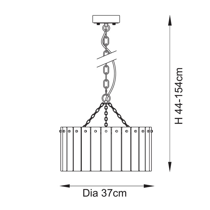 Liora - Vintage Venetian Style Glass Chandelier - 3 Light - Small