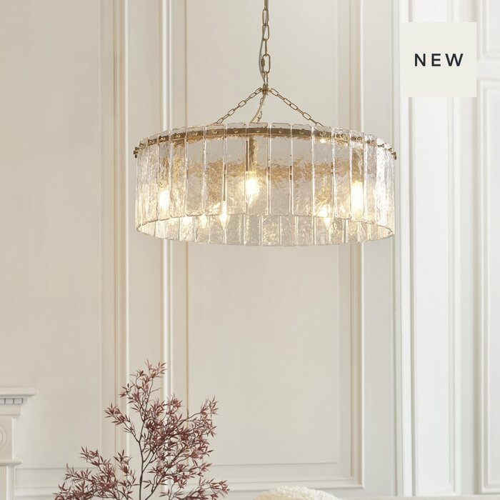 Liora - Vintage Venetian Style Glass Chandelier - 5 Light - Medium