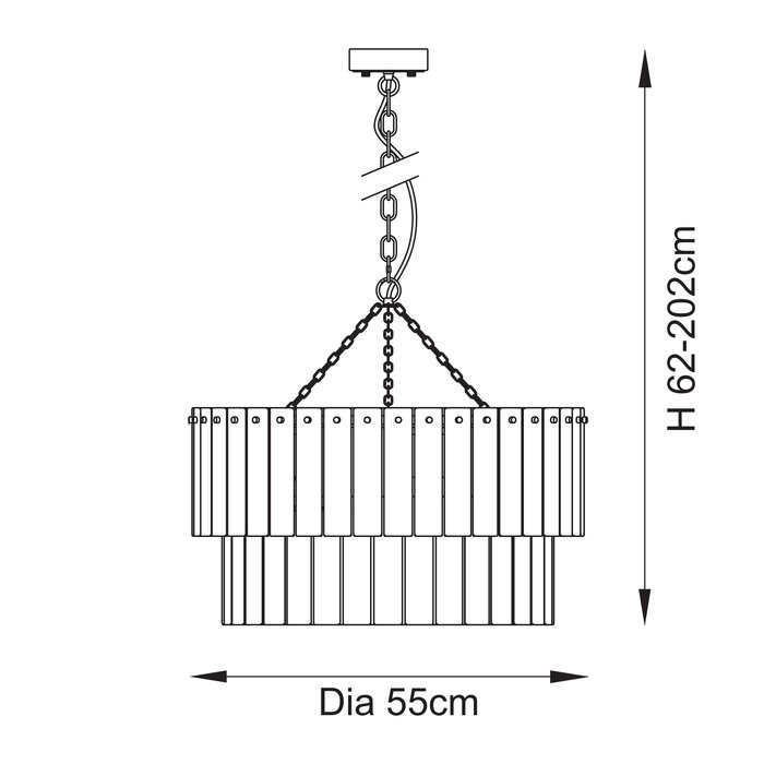 Liora - Vintage Venetian Style Glass Chandelier - 5 Light - Large