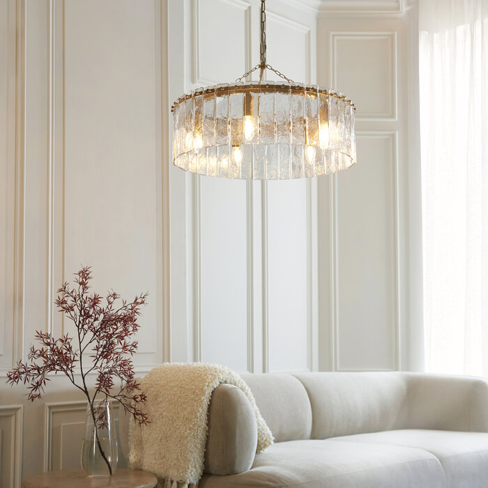 Liora - Vintage Venetian Style Glass Chandelier - 5 Light - Medium