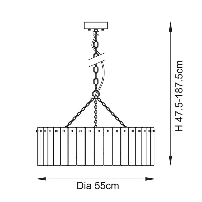 Liora - Vintage Venetian Style Glass Chandelier - 5 Light - Medium