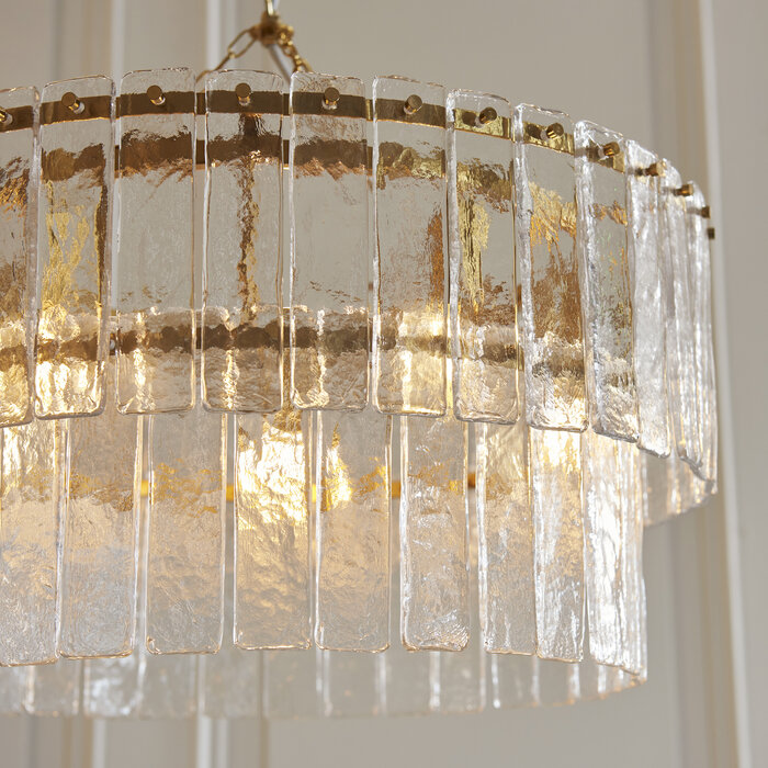 Liora - Vintage Venetian Style Glass Chandelier - 5 Light - Large