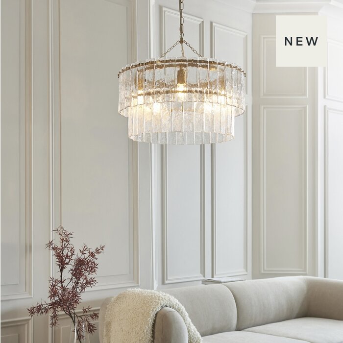 Liora - Vintage Venetian Style Glass Chandelier - 5 Light - Large