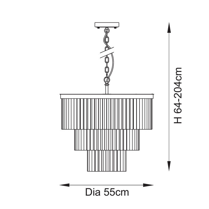 Lumara - Art Deco Crystal Chandelier - Large