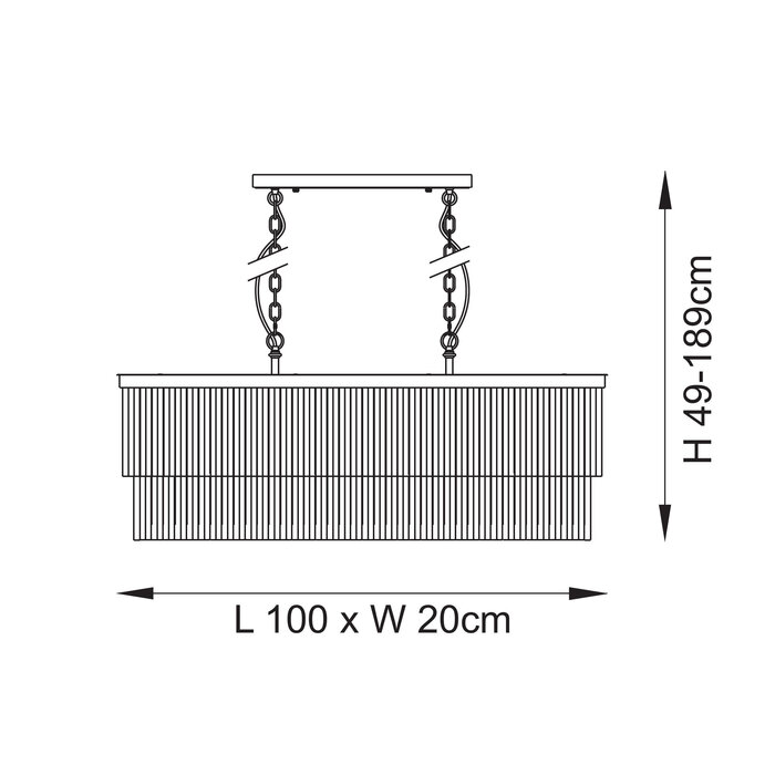 Lumara - Art Deco Crystal Chandelier - Linear