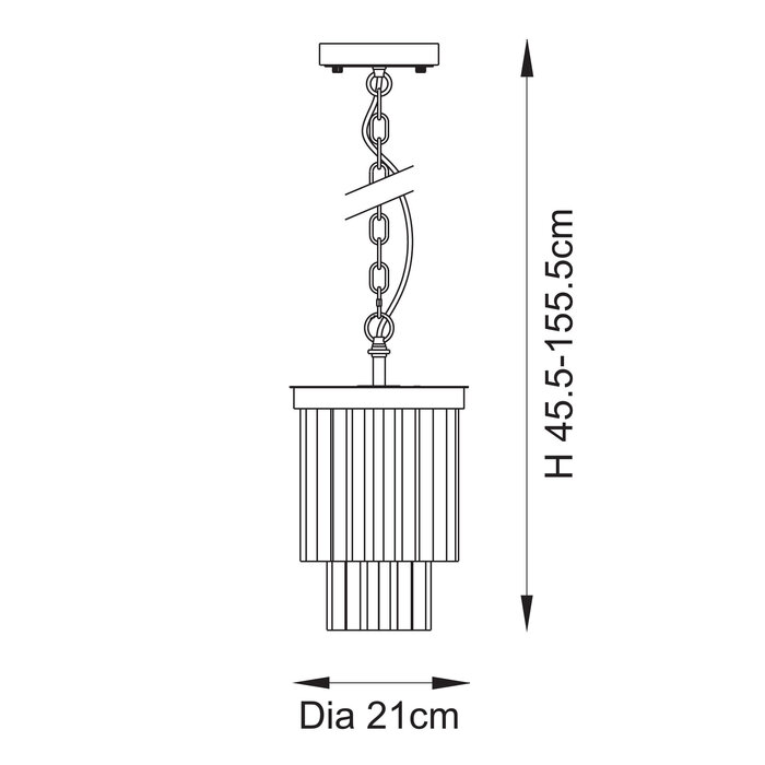 Lumara - Art Deco Crystal Chandelier - Small