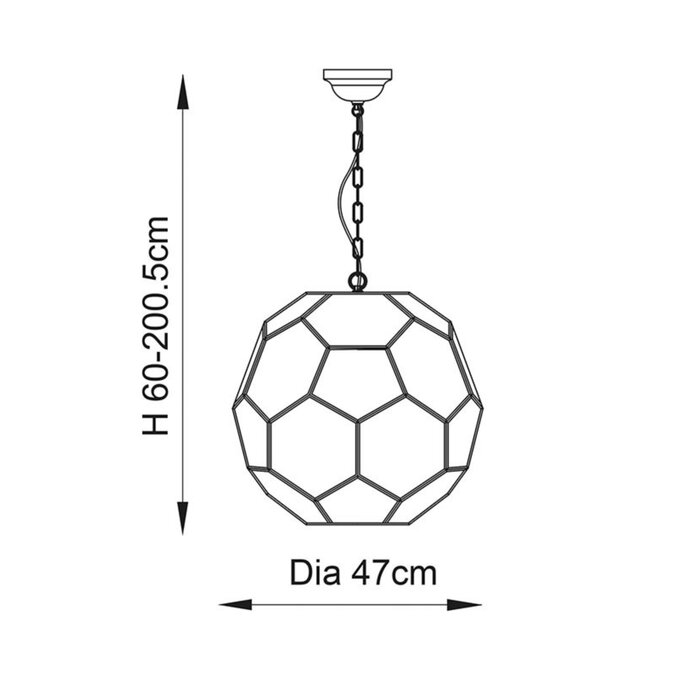 Lyra – Antique Brass Hexagonal Glass Modern Lantern Pendant