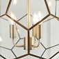 Lyra – Antique Brass Hexagonal Glass Modern Lantern Pendant