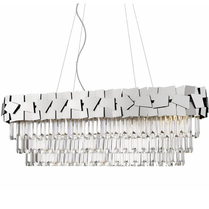 Madalyn - Elegant Tiered Crystal Bar Pendant Light - Chrome