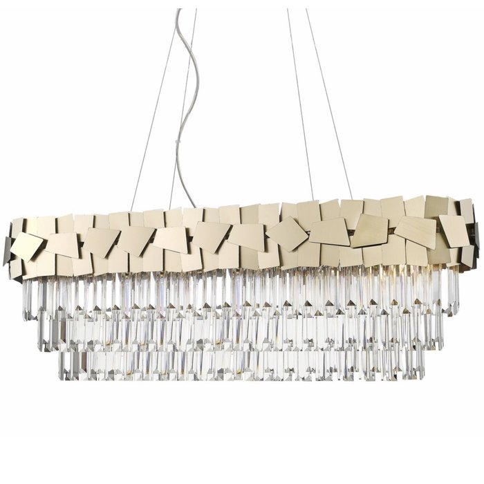 Madalyn - Elegant Tiered Crystal Bar Pendant Light - Warm Gold