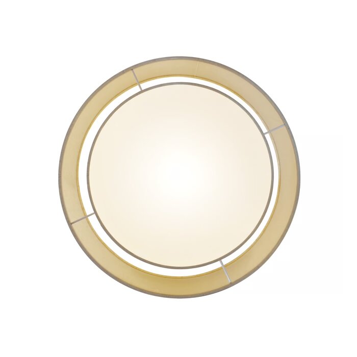 Malmo - Flush Drum Ceiling Light - Beige Fabric