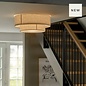 Malmo - Flush Drum Ceiling Light - Beige Fabric