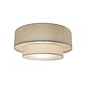 Malmo - Flush Drum Ceiling Light - Beige Fabric