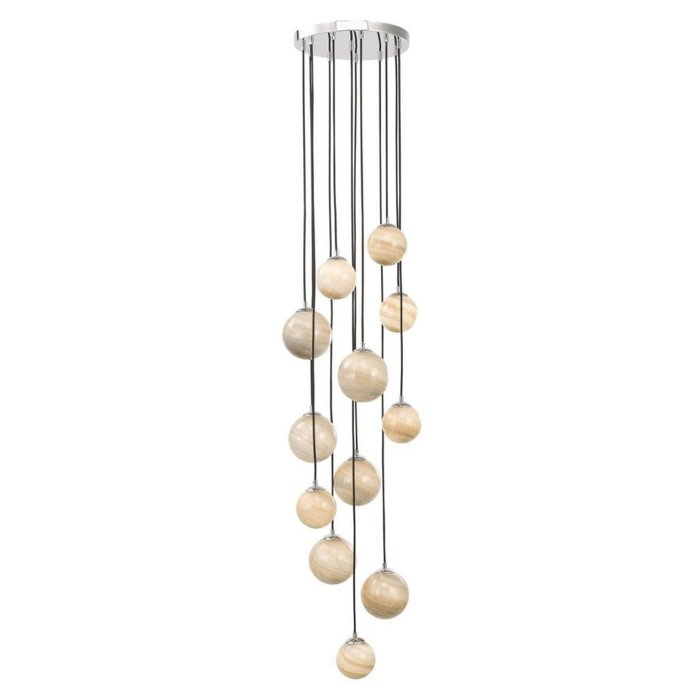 Marble  - Art Glass Extra Long Cluster Pendant Light