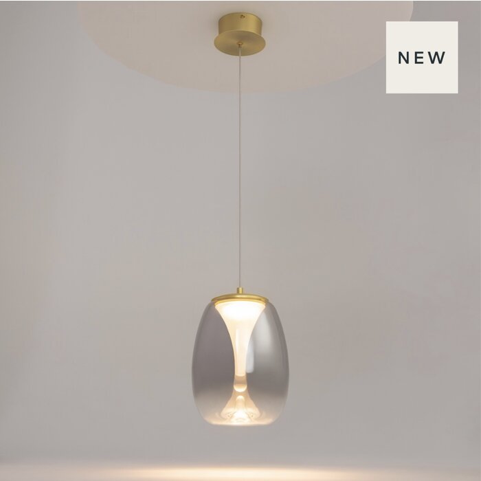 Marlise - Double Glass Minimalist LED Pendant - Smoked Grey