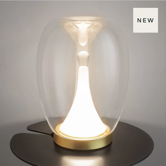 Marlise - Double Glass Minimalist LED Table Lamp - Clear
