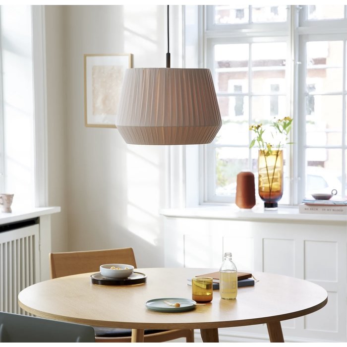 Maxim - Small Handtied Beige Cotton Shade Scandi Pendant