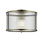 Morgan - Flush Low Ceiling Ribbed Glass and Brass Light