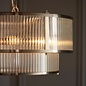 Morgan - Two Tiered Ribbed Glass Chandelier Pendant  - Antique Brass