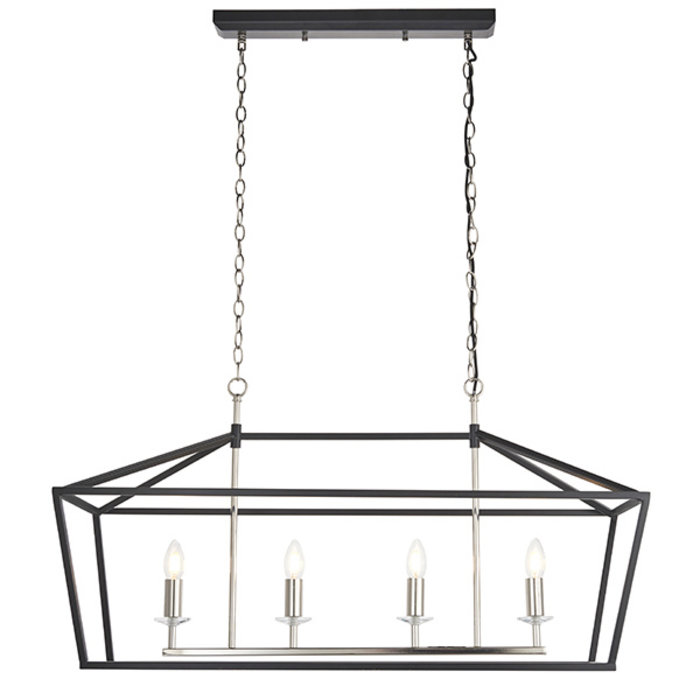 Nicholas - Luxury Black Lantern Shaped Bar Pendant