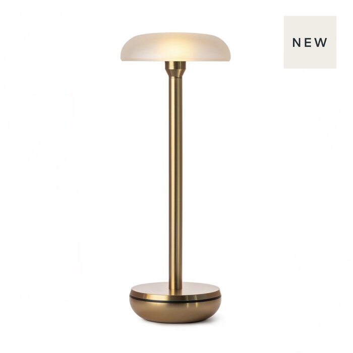 Noble Air - Rechargeable Cordless Table Lamp - Brass & Frosted Glass