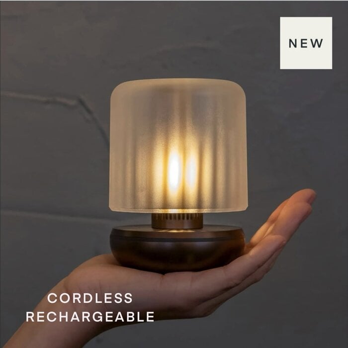 Noble Firefly - Rechargeable Cordless Table Lamp - Bronze & Frosted Glass