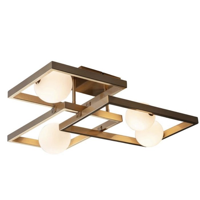 Nora – Compact Flush Light Fitting in Antique Brass Finish