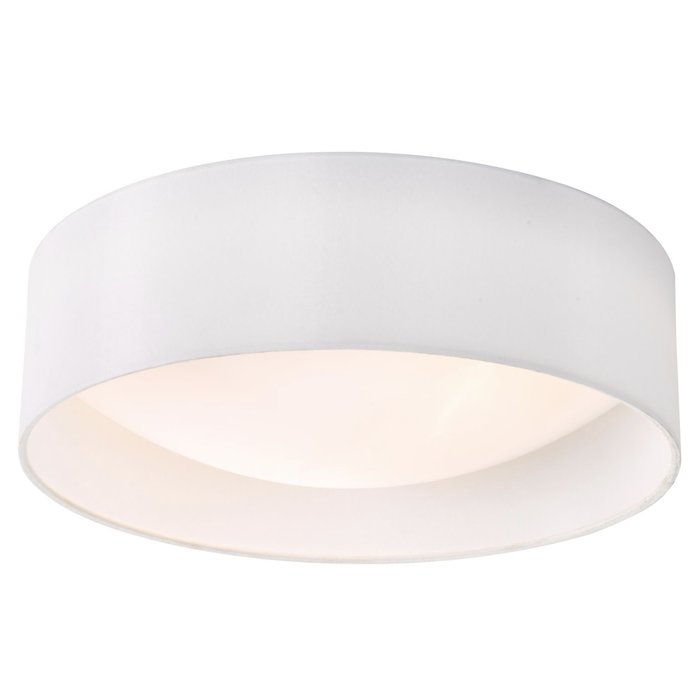 Nusa  - Flush Ivory Faux Silk Drum Ceiling Light