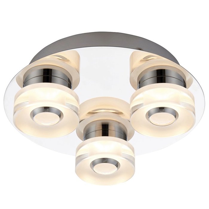 Olympia - 3 Light Modern Colour Changing  LED Bathroom Flush Ceiling Light