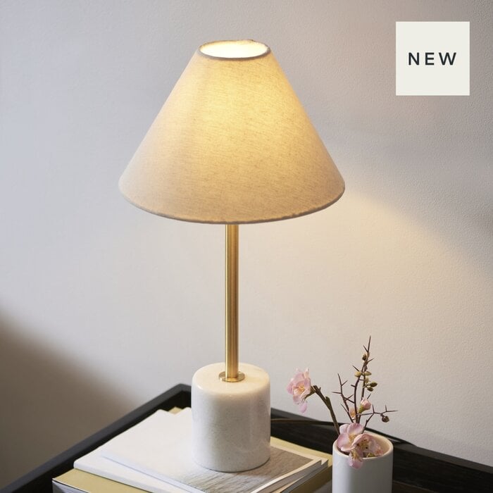 Oslo - Scandi Brass and Marbe Table Lamp