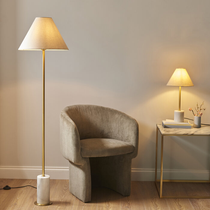 Oslo - Scandi Brass and Marble Floor Lamp