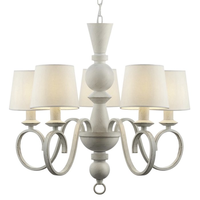 Parcevall - Distressed White Statement Armed Chandelier