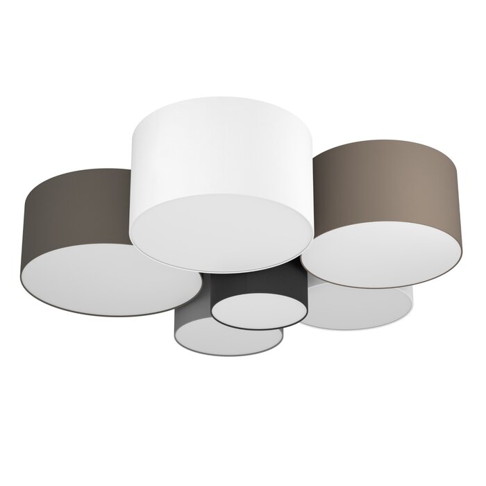 Pastel - Large Fabric Multi-Drum Flush Ceiling Light