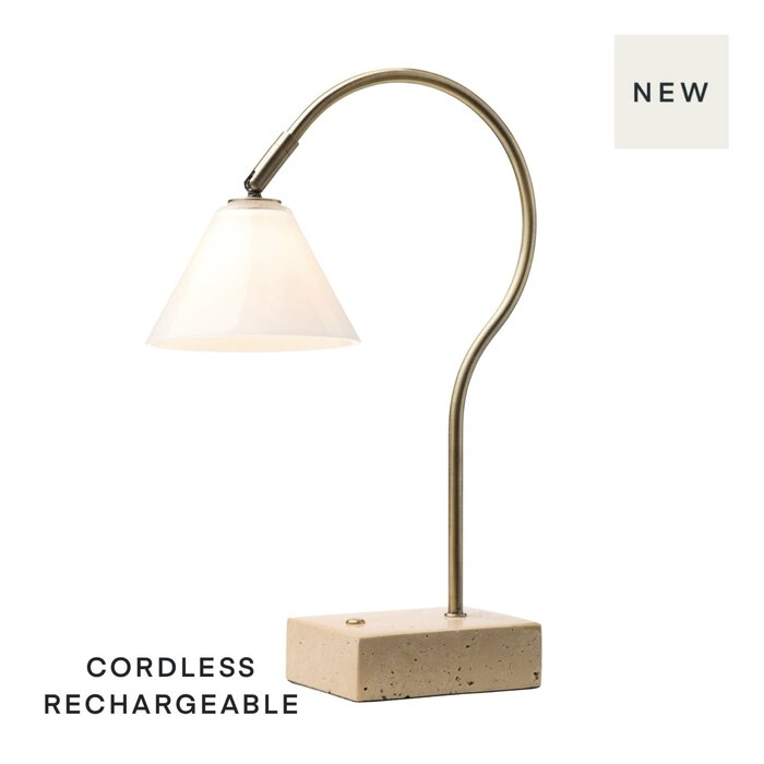 Question - Rechargeable Cordless Table Lamp - Brass & Granite