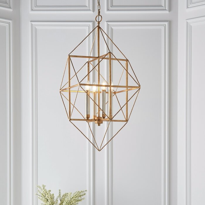 Ramshill - Large Gold Leaf Cage Multi Pendant Lantern