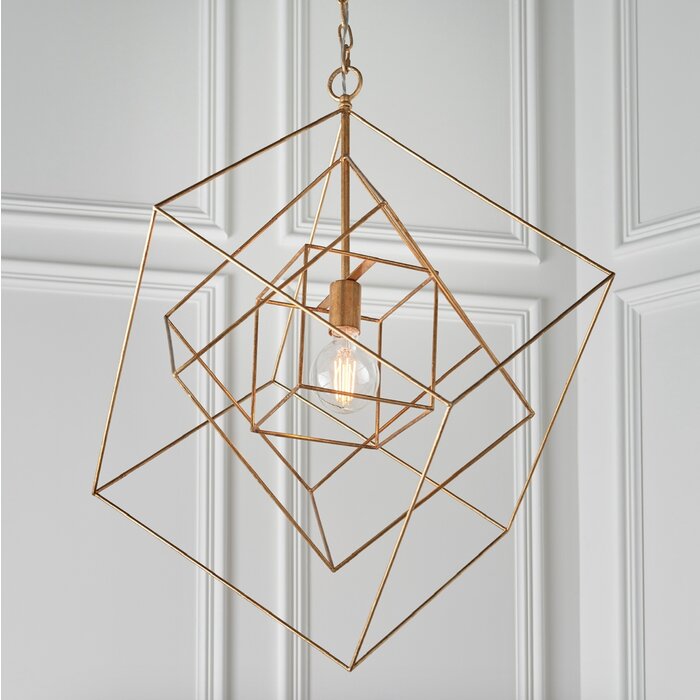 Ramshill - Large Gold Leaf Cage Single Pendant