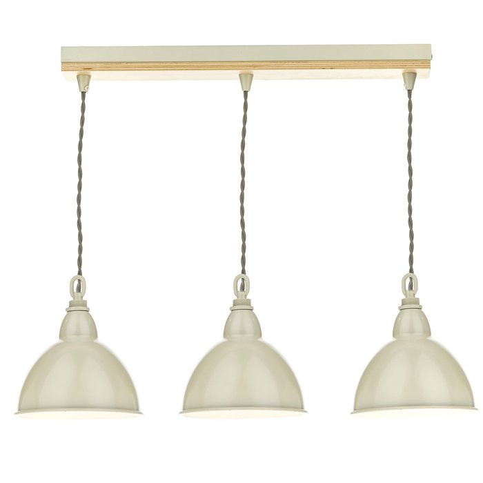 Retro Vintage 3 Light Bar Pendant- Lightwood and Cream