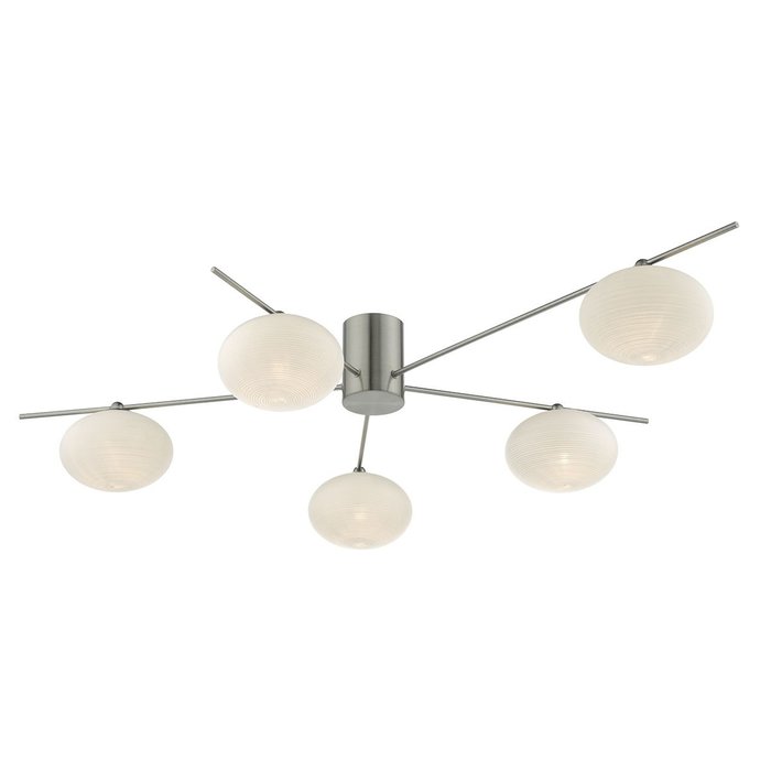 Robin - Minimalist Mid Century Semi Flush Ceiling Light - Satin Nickel