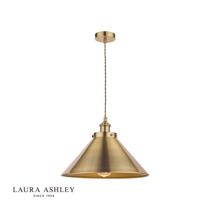 Rufus - Large Antique Brass Pendant - Laura Ashley