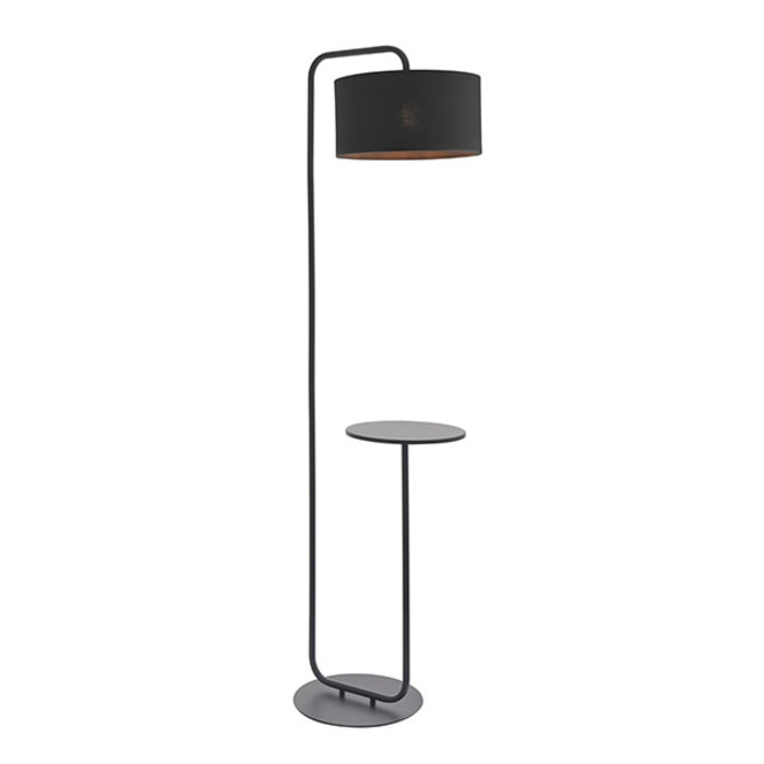 Runswick - Minimalist Floor Light with Black Shade - Black