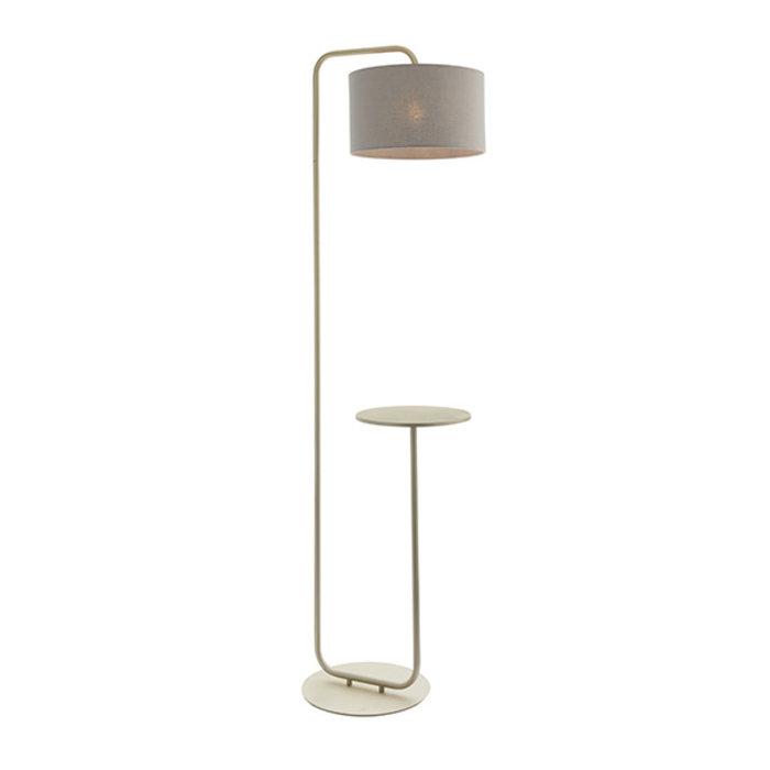 Runswick - Minmimalist Floor Lamp with Grey Shade - Champagne Painted