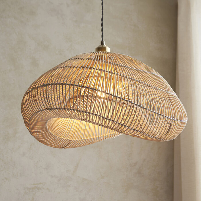 Simra - Cloud-Shaped Rattan Easy Fit Pendant Lamphade