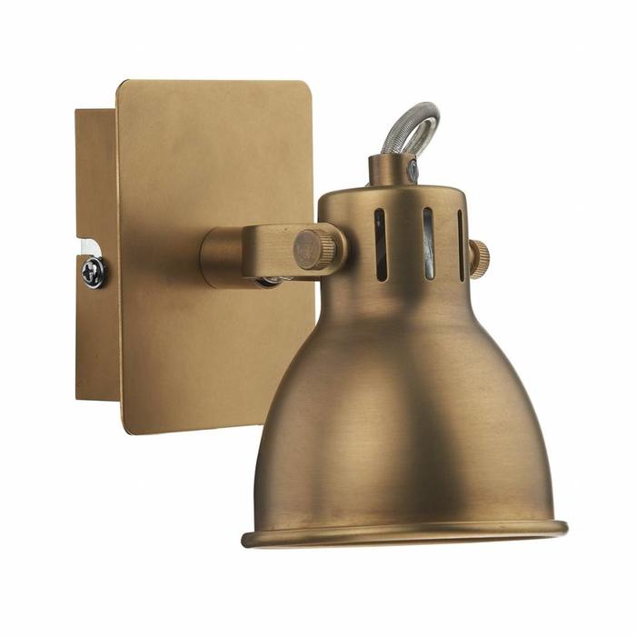 Single Industrial Spotlight - Natural Brass