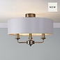 Sorrento - 3 Light Semi Flush Ceiling Light Antique Brass & Ivory Shade - Laura Ashley