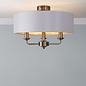 Sorrento - 3 Light Semi Flush Ceiling Light Antique Brass & Ivory Shade - Laura Ashley