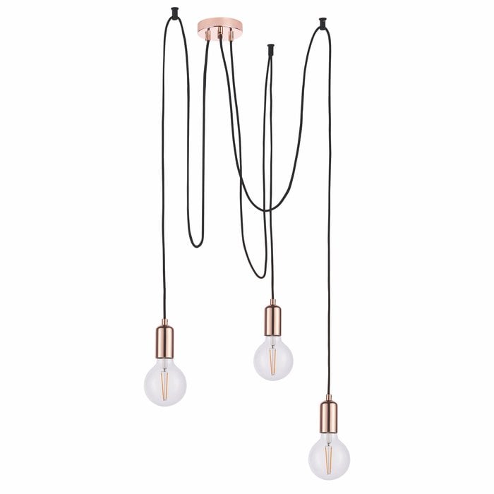 Spider - Industrial 3 Light Spider Suspension Kit with Copper Lampholders